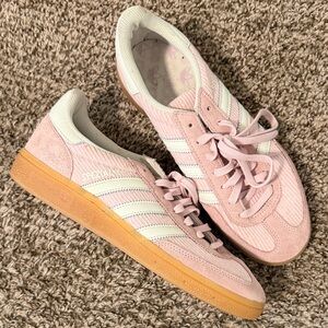 Adidas Women's Light Pink and White Spezial Sneakers